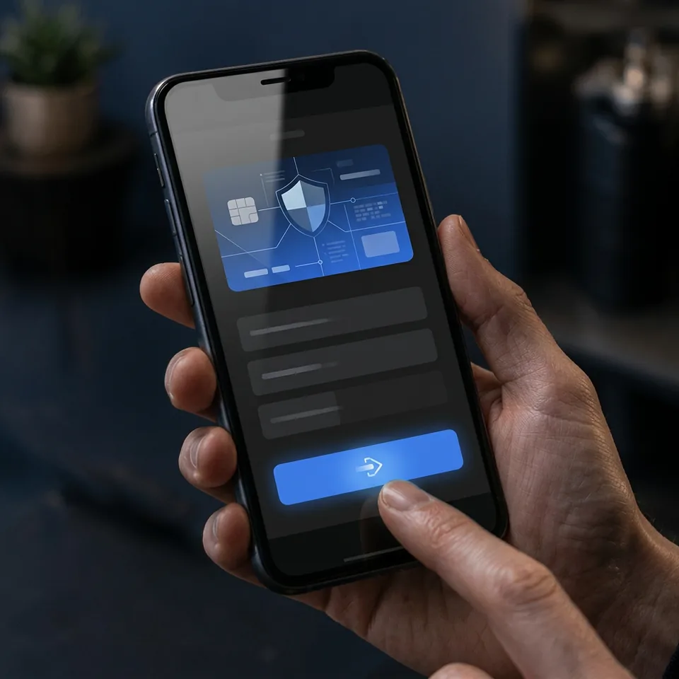 Secure deposit payment on a mobile phone
