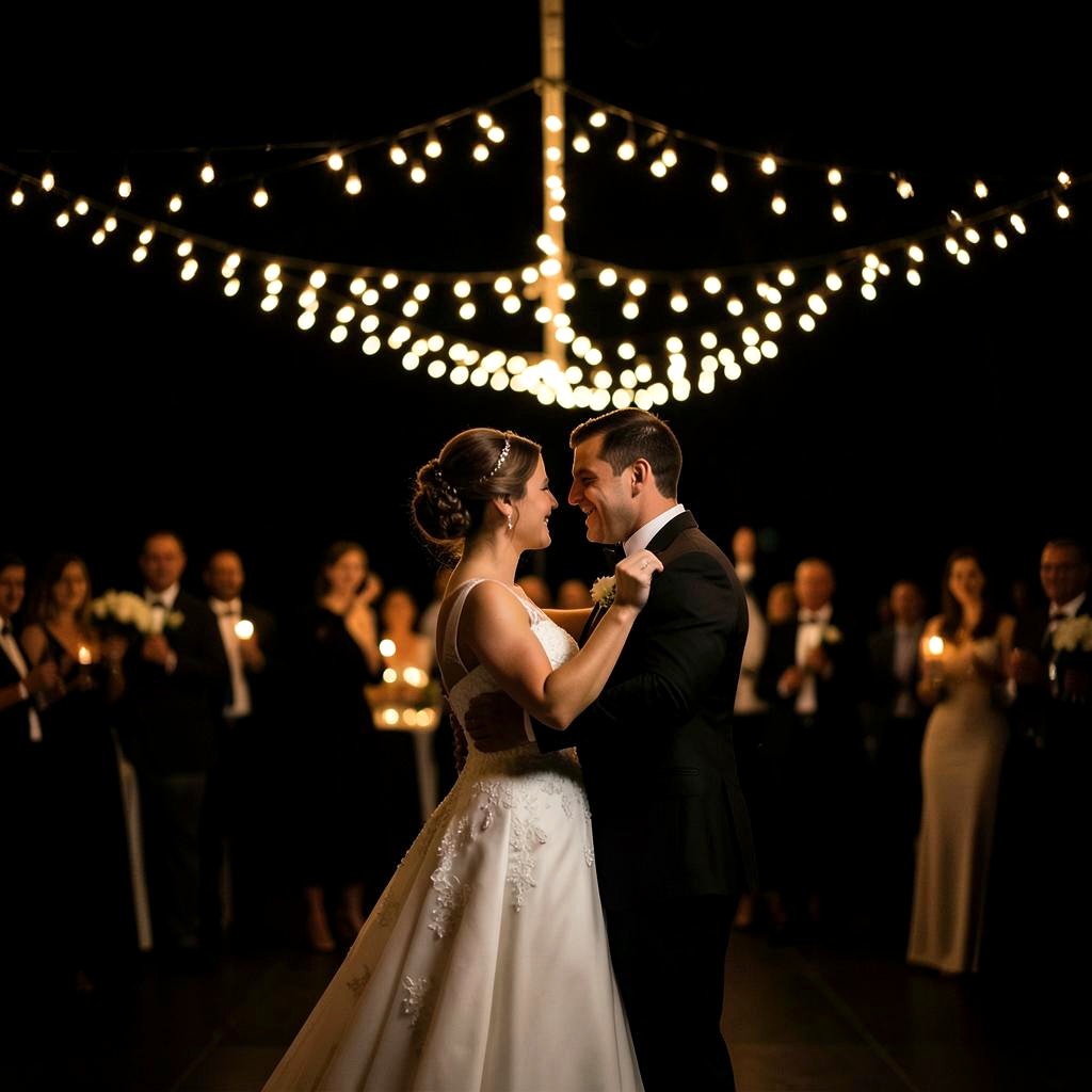 Wedding couple sharing their first dance